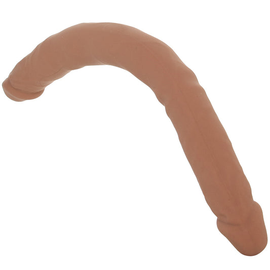 Silicone Studs Bend & Hold 16 Inch Double Dildo in Brown