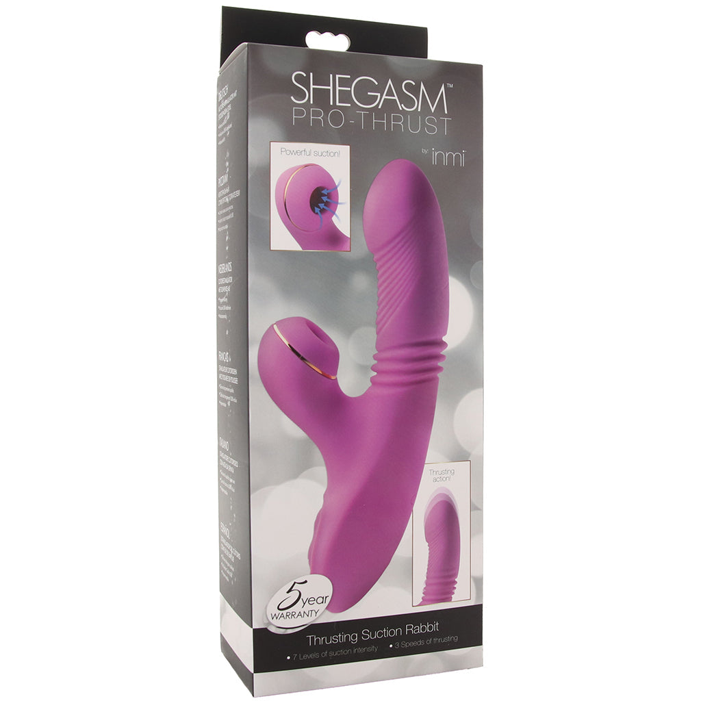 XR Brands Shegasm Pro-Thrust Suction Rabbit in Pink - Vibrators - HoneyHugs Canada (View 9)