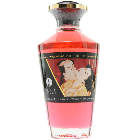 Aphrodisiac Warming Oil 3.5oz/100ml in Sparkling Strawberry