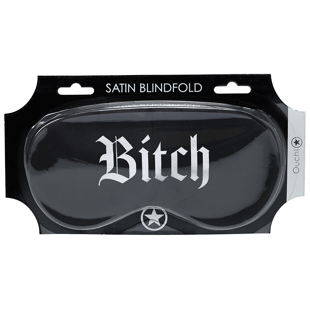 Ouch! Printed Satin Bitch Blindfold