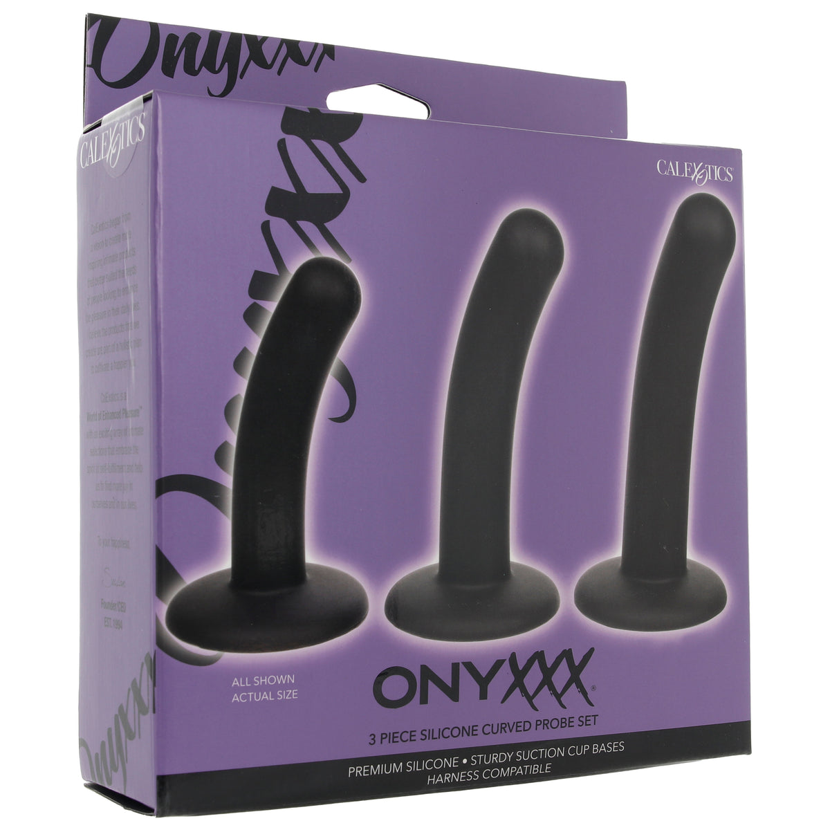 Onyxxx 3 Piece Silicone Curved Probe Dildo Set