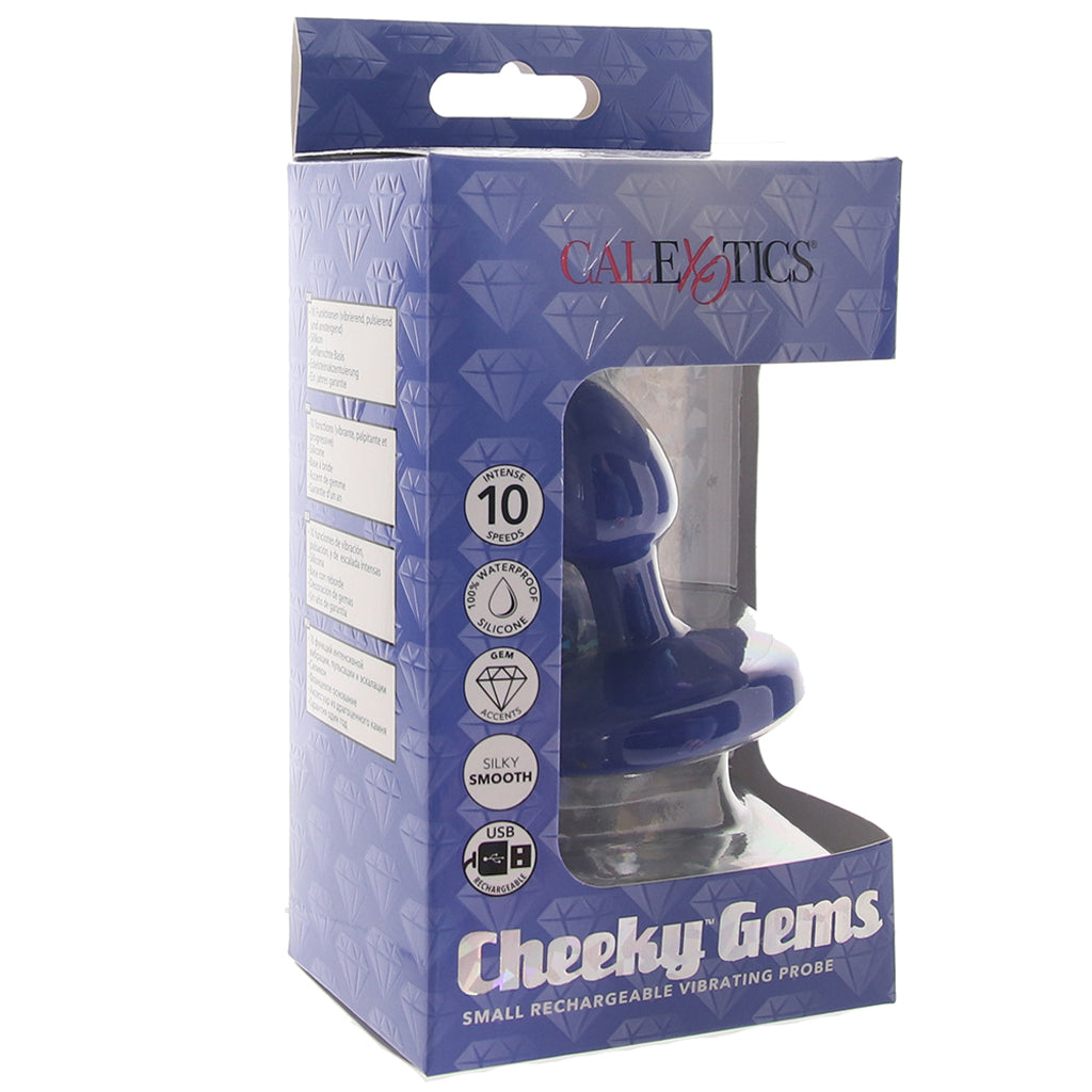 CalExotics Cheeky Gems Small Vibrating Probe in Blue - Vibrators - HoneyHugs Canada (View 6)