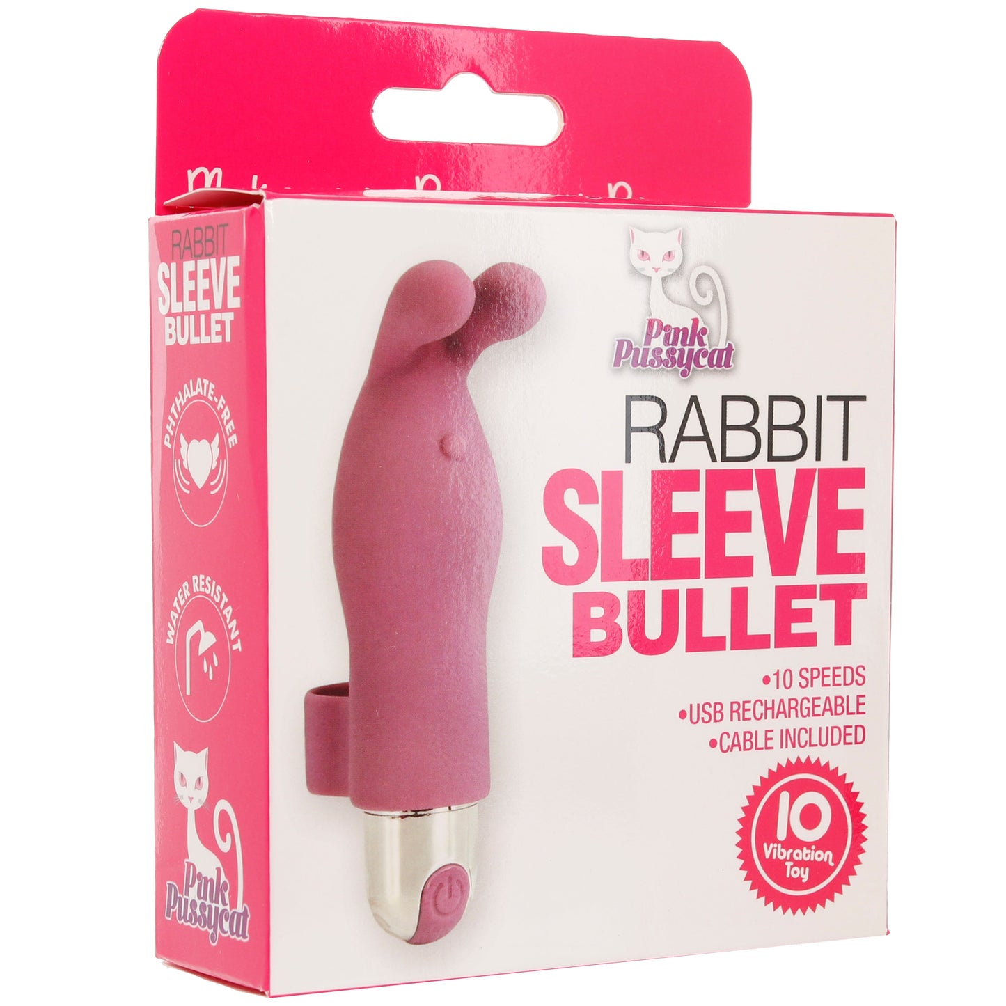 Pink Pussycat Rabbit Sleeve Finger Vibe