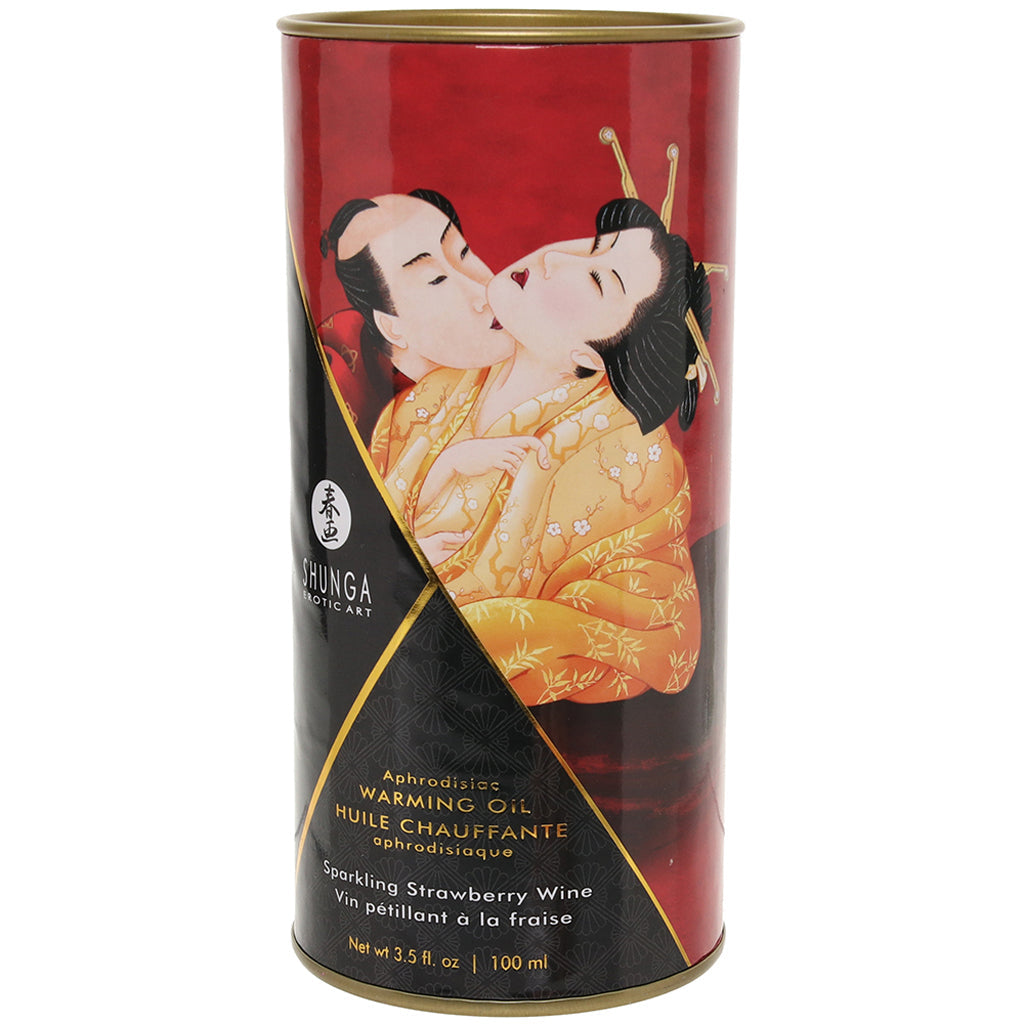 Aphrodisiac Warming Oil 3.5oz/100ml in Sparkling Strawberry