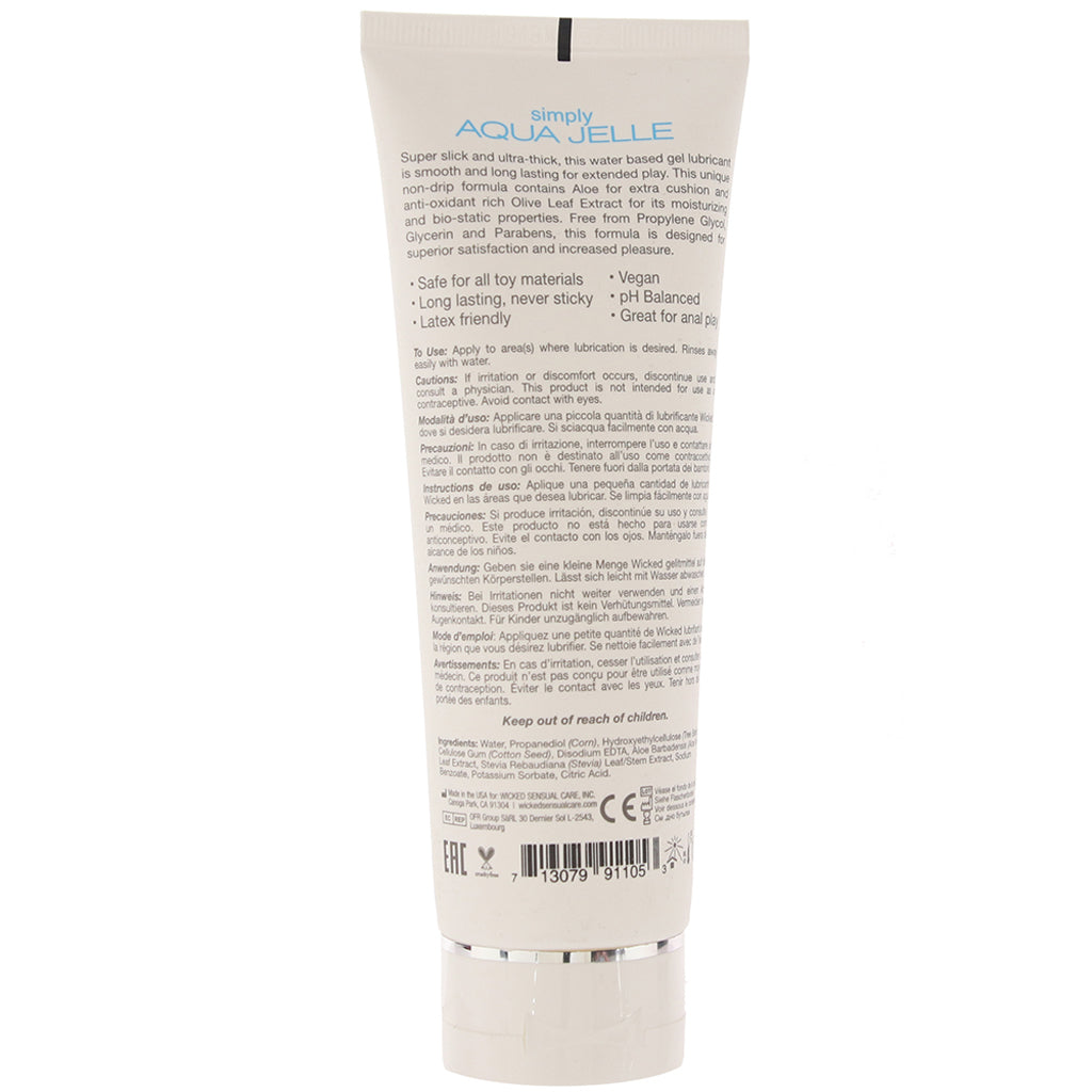 Wicked Simply Aqua Jelle Lube - Premium Water-Based Personal Lubricant for Elevated Intimacy