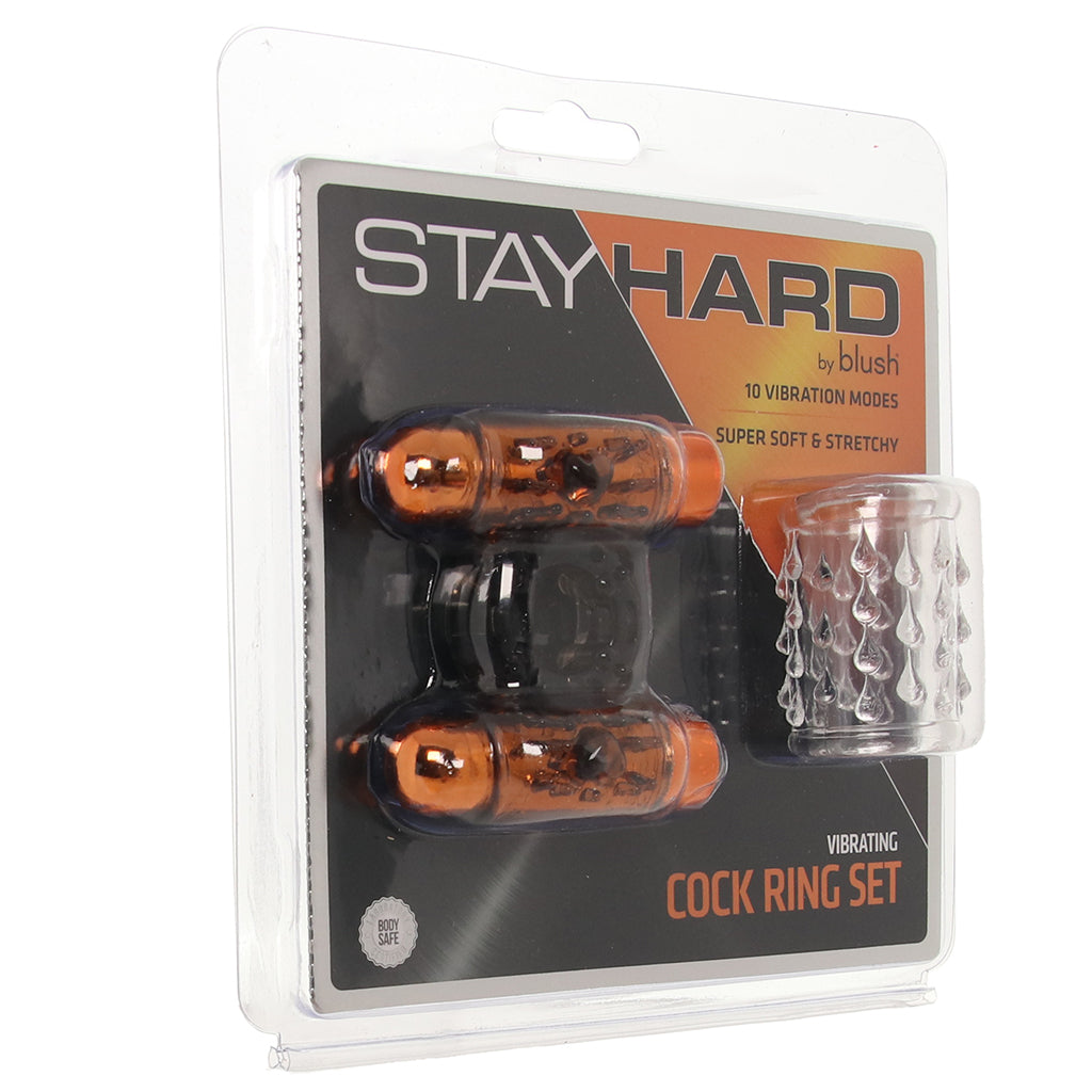 Stay Hard Dual-Vibrating Cock Ring Set