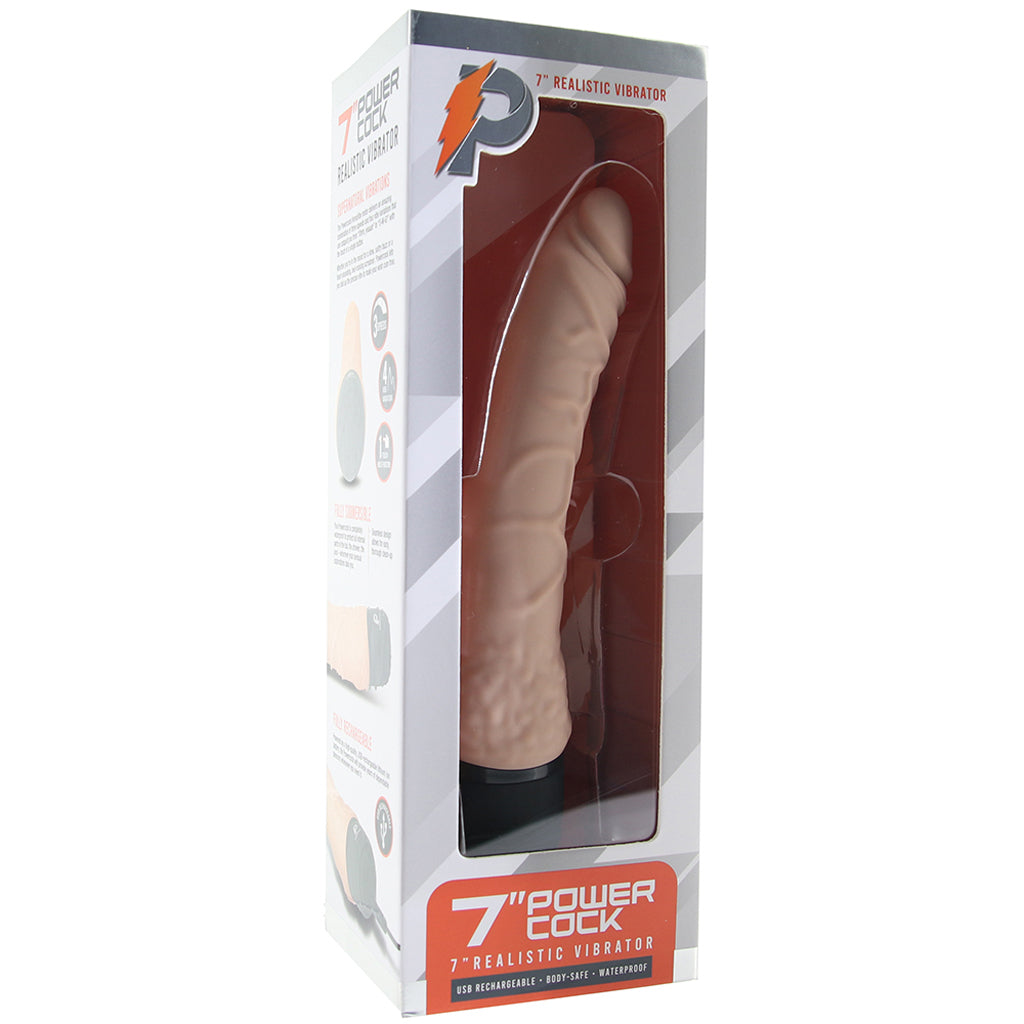 Power Cocks PowerCock 7 Inch Realistic Vibe in Light - Vibrators - HoneyHugs Canada (View 6)
