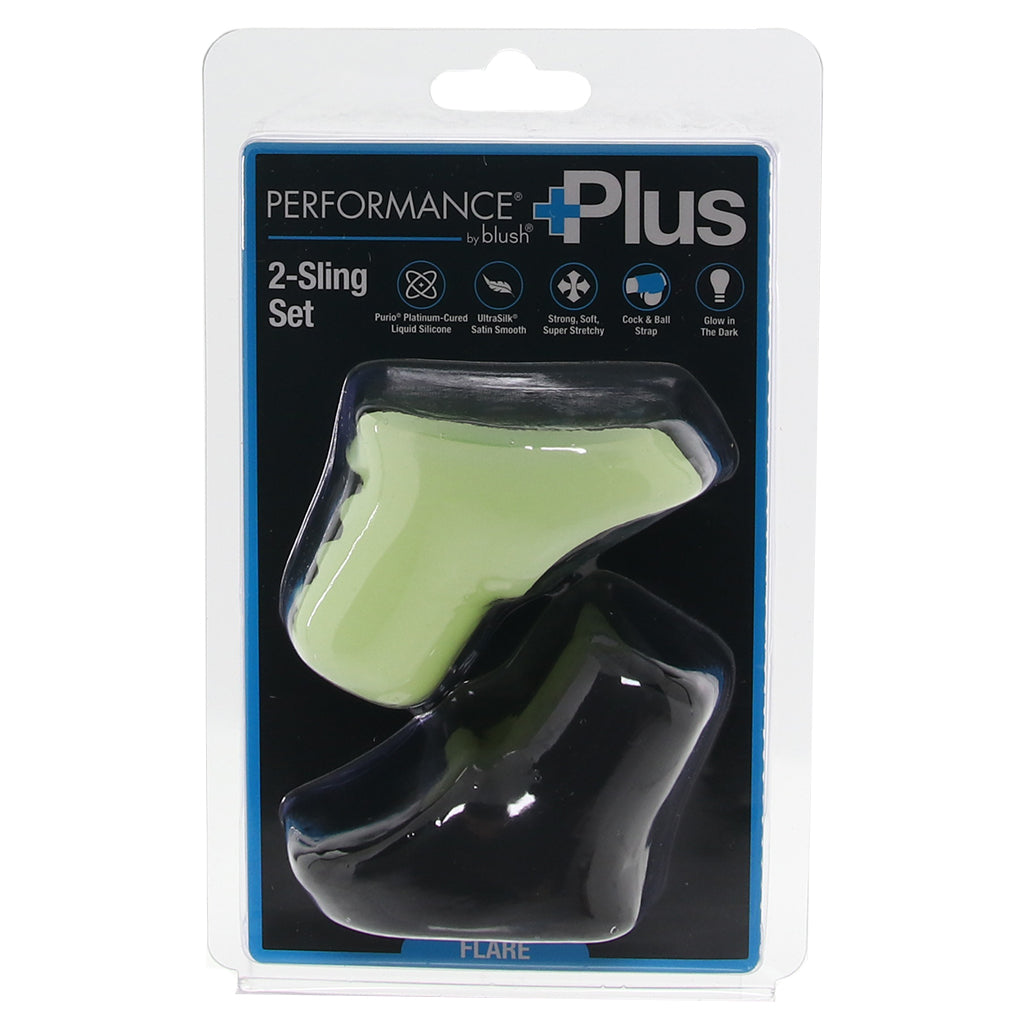 Performance Plus Flare 2-Sling Set: Elevate Pleasure & Stamina with Luxe Glow Rings