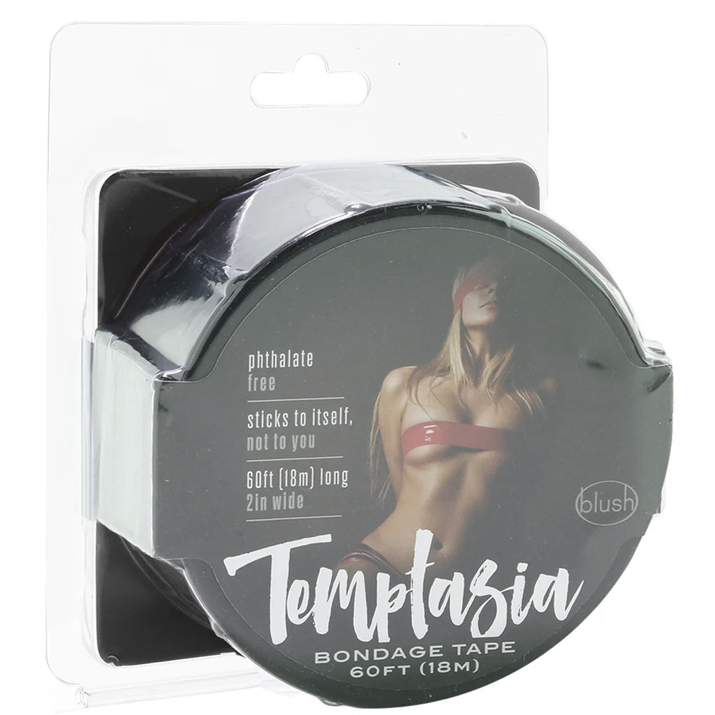 Temptasia 60ft Luxe Black Bondage Tape: Self-Adhering, Residue-Free Restraint for Exquisite Play