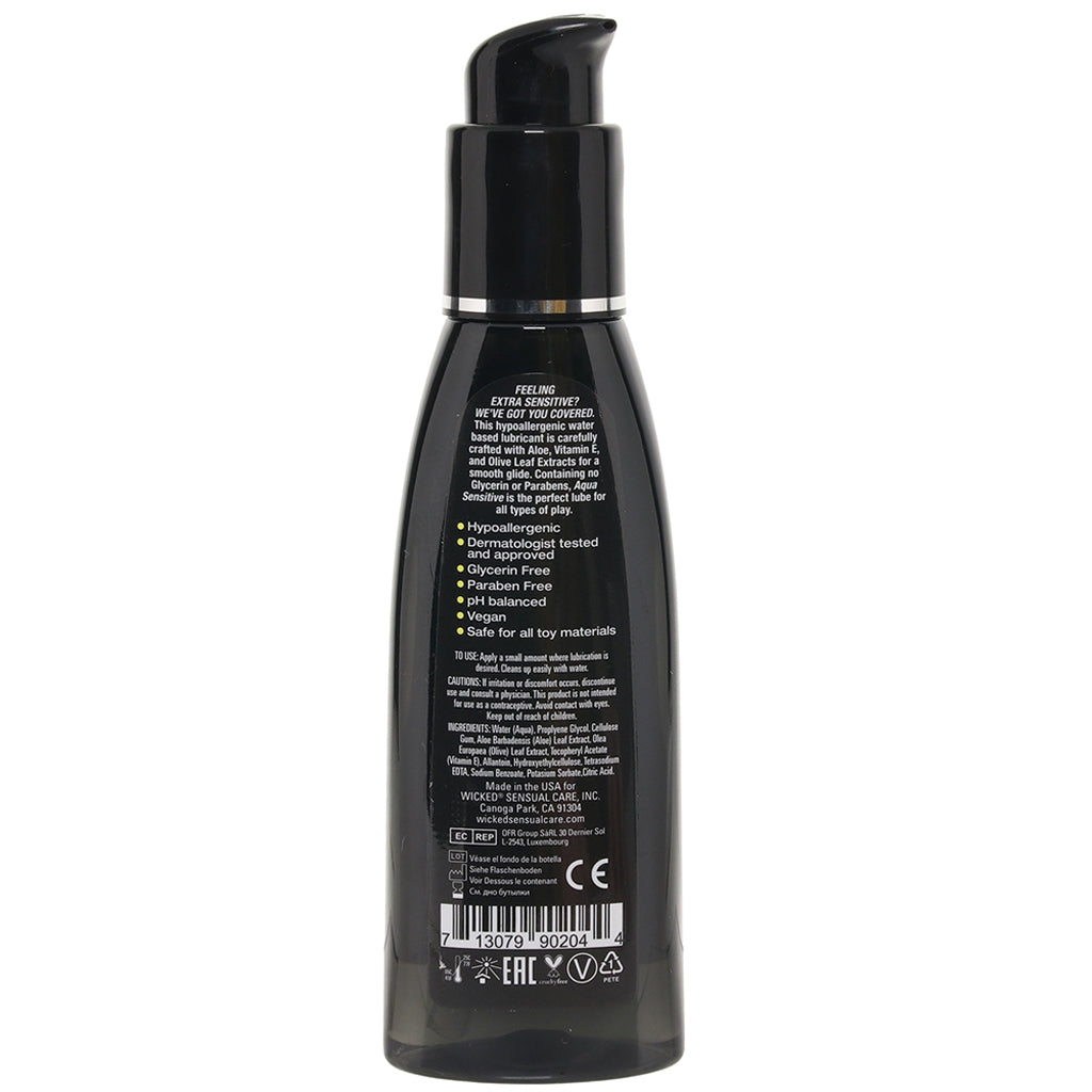 Wicked Aqua Sensitive Lube: Luxurious Hypoallergenic Water-Based for Ultimate Comfort