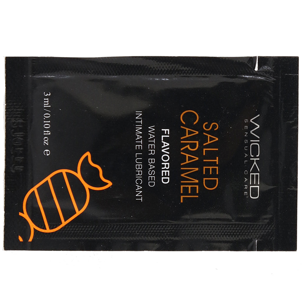 Wicked Aqua Flavored Lube: Salted Caramel | Luxurious Water-Based Glide .10oz