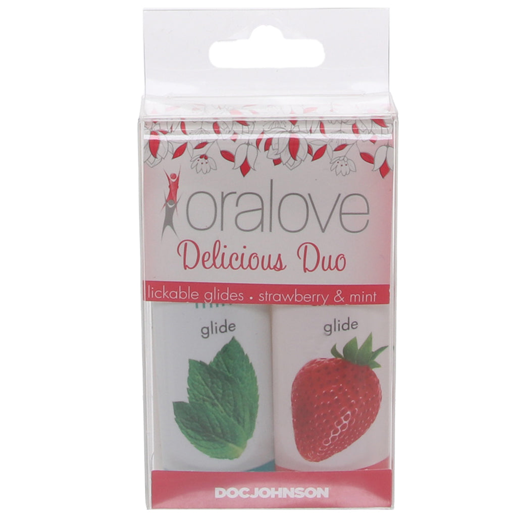 Oralove Delicious Duo: Strawberry & Mint Lickable Lubes – Sweeten Every Sensation