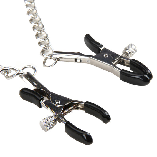Lux Fetish: Elegant Collar & Adjustable Nipple Clamps for Exquisite Control