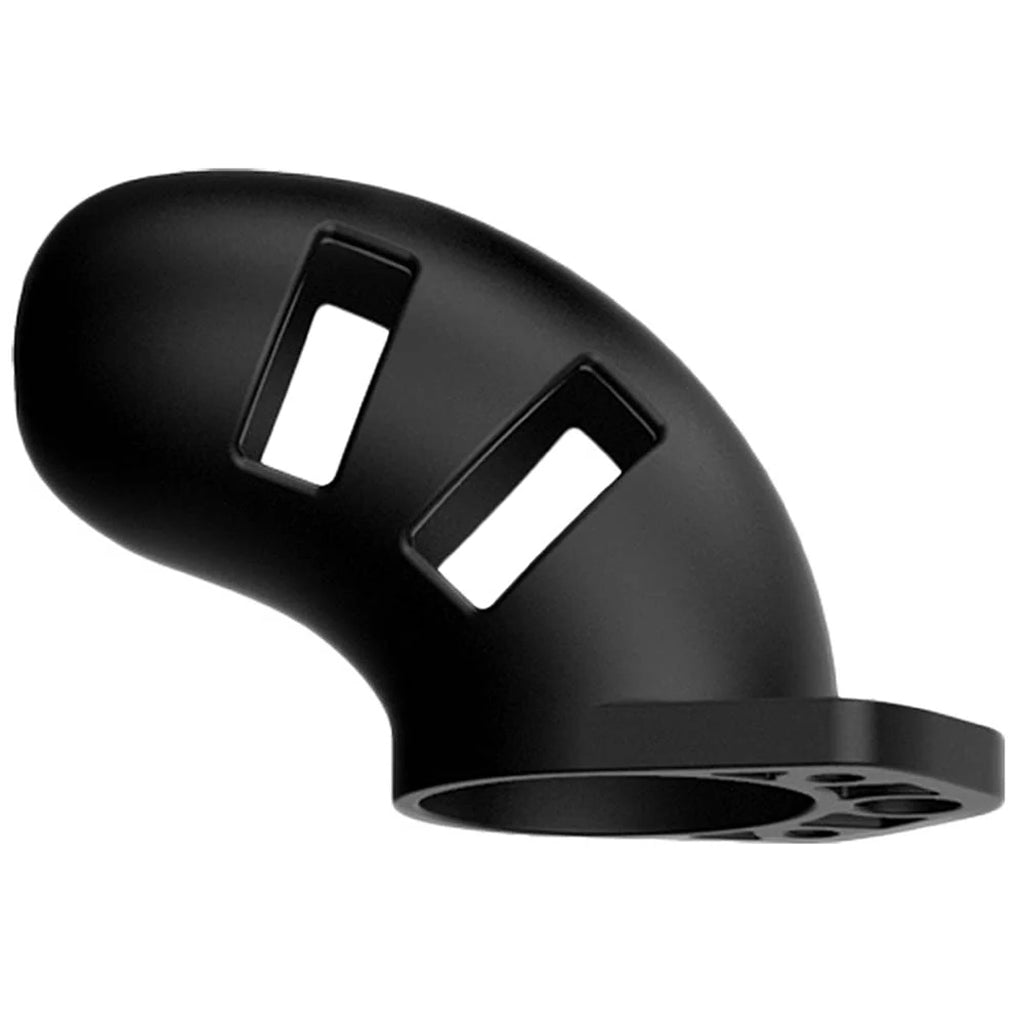 ManCage 20: Elite 3.5" Black Silicone Chastity Cage for Ultimate Control