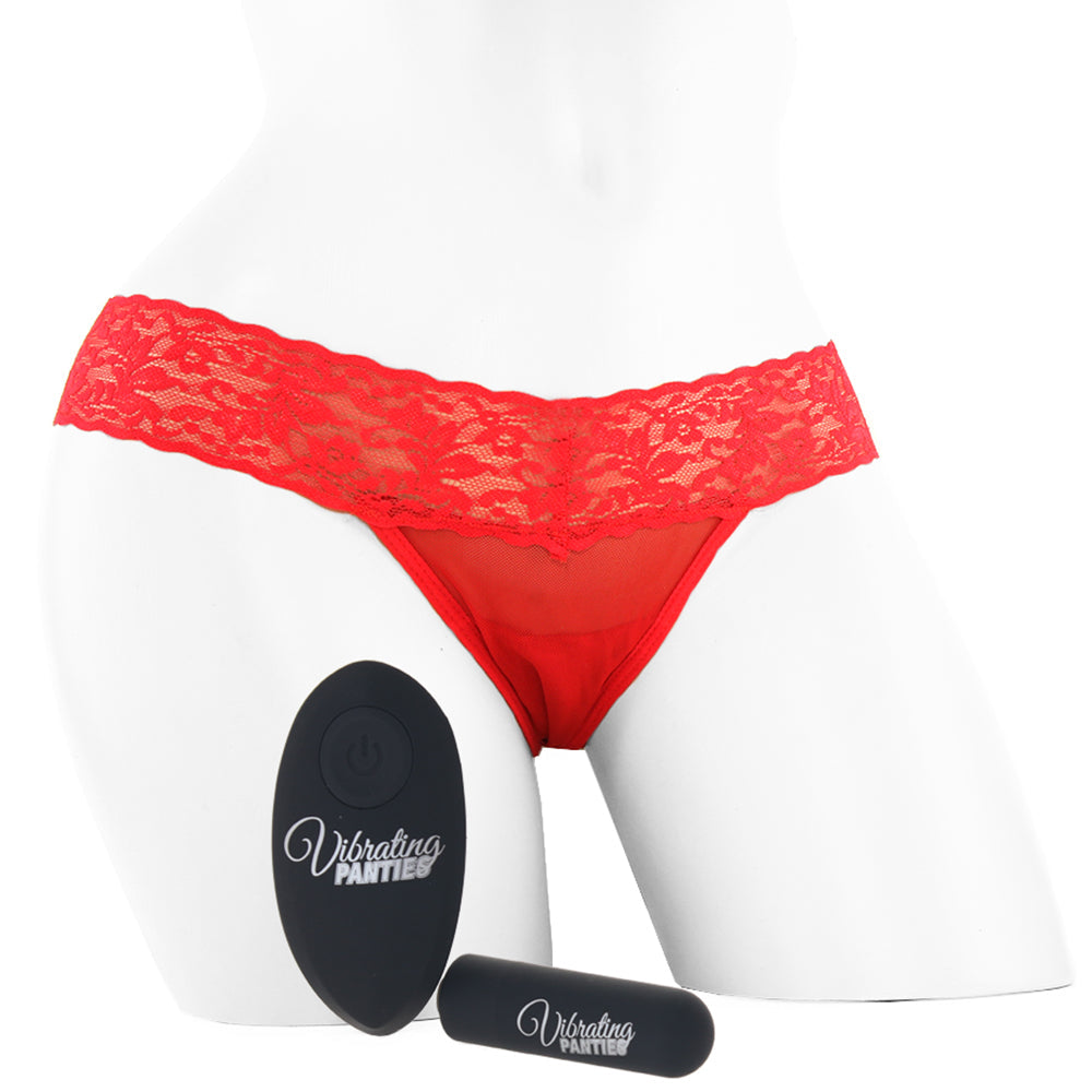 Electric Eel: Seductive Red Lace Wireless Vibrating Thong for Discreet Pleasure