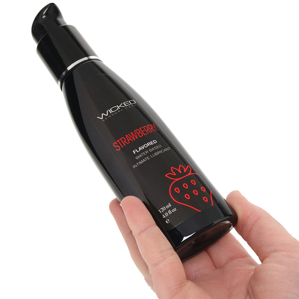 Aqua Strawberry Flavored Water-Based Lube – Luscious Pleasure (4oz/120ml)