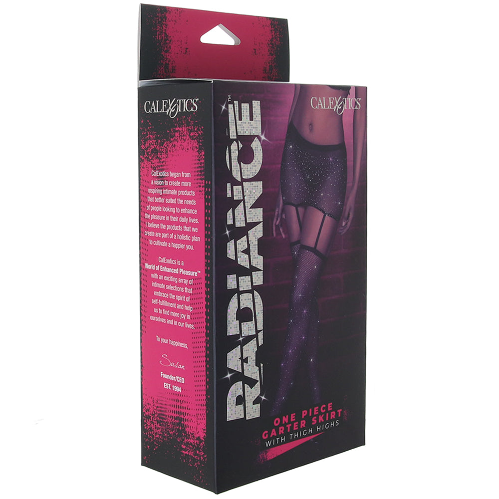 Radiance One Piece Gartered Skirt & Stockings | Seductive Sparkling Lingerie Set