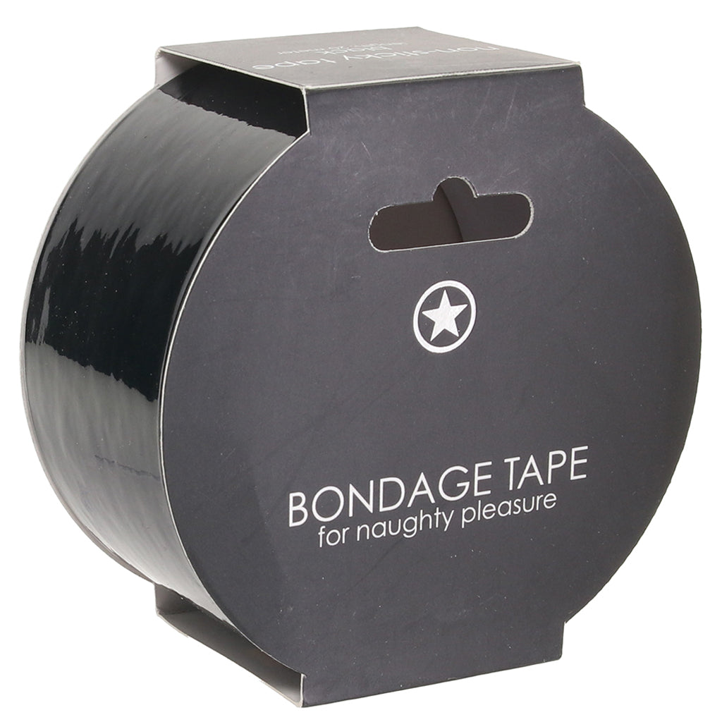 Ouch! Silken Grip Bondage Tape - Glossy Black Self-Adhering Restraint