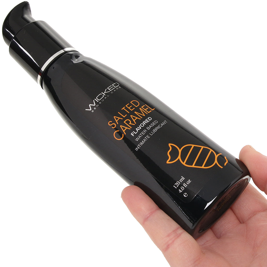 Wicked Aqua Flavored Lube: Salted Caramel | Luxurious Water-Based Pleasure 4oz