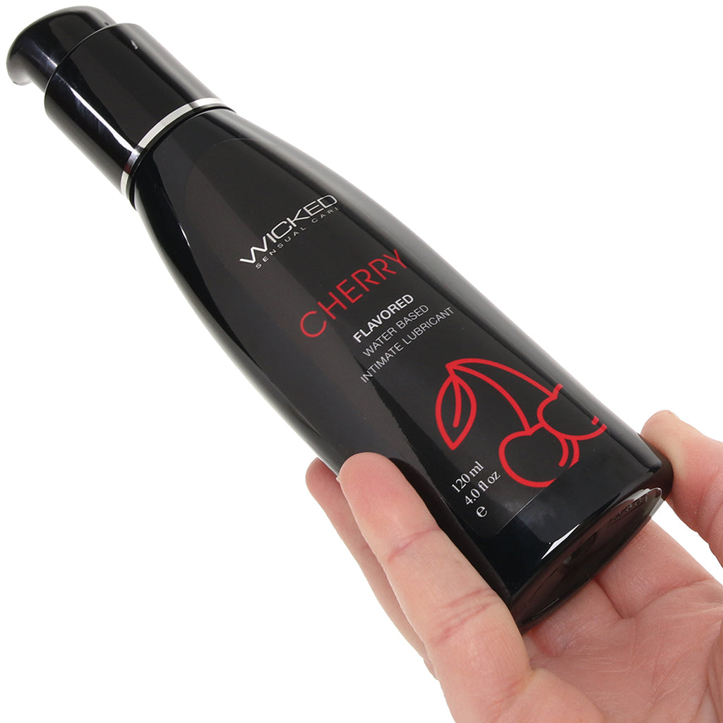 Aqua Lube Cherry Flavored Water-Based Lube - Edible, Vegan, Toy & Condom Safe