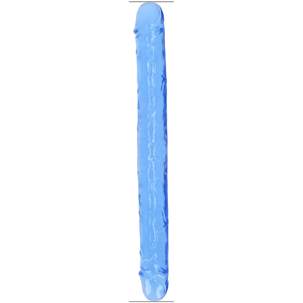 RealRock Crystal Jelly 18 Inch Double Dildo in Blue