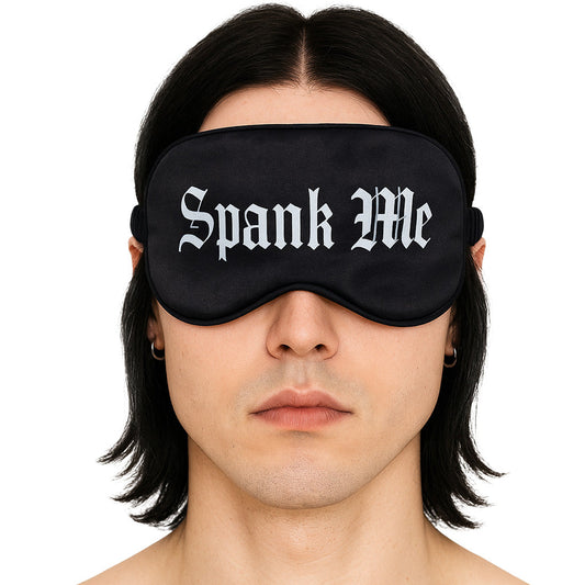 Ouch! Spank Me Printed Satin Blindfold - Luxurious Sensory Deprivation Mask