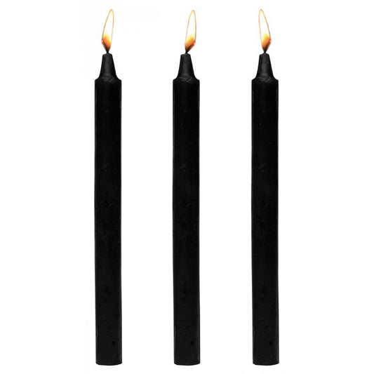Master Series Dark Drippers: Black Wax Play Candles (Set of 3) for Seductive & Intense Rituals
