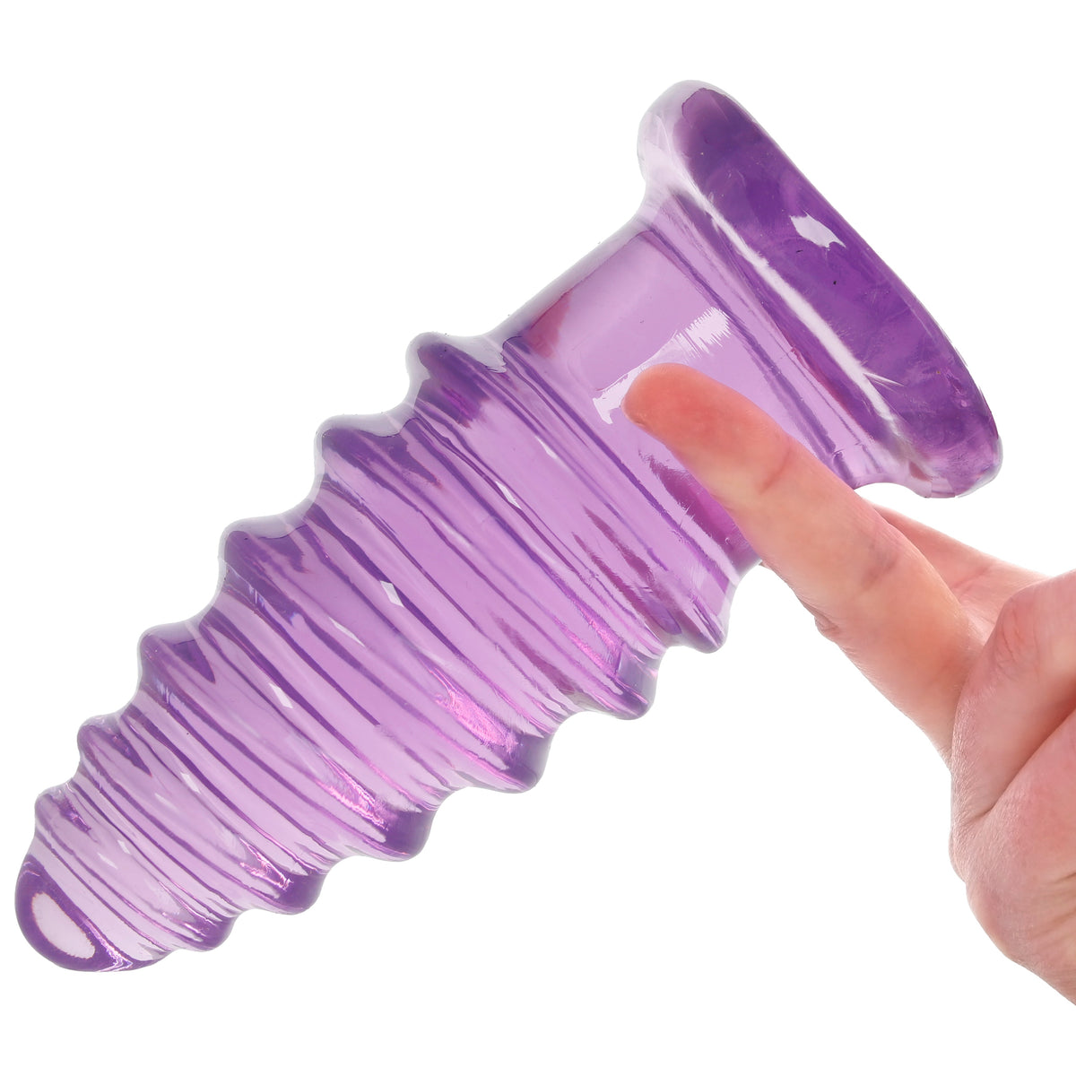Crystal Jellies 7 Inch Anal Twist Butt Plug in Purple