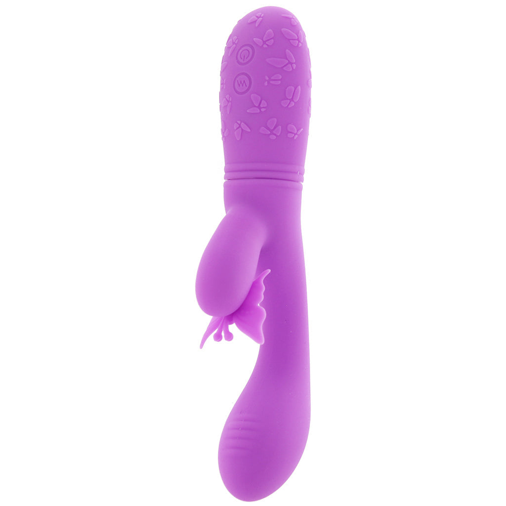 CalExotics Butterfly Kiss Flutter: Rechargeable Dual-Stimulation Rabbit Vibrator in Luxurious Purple