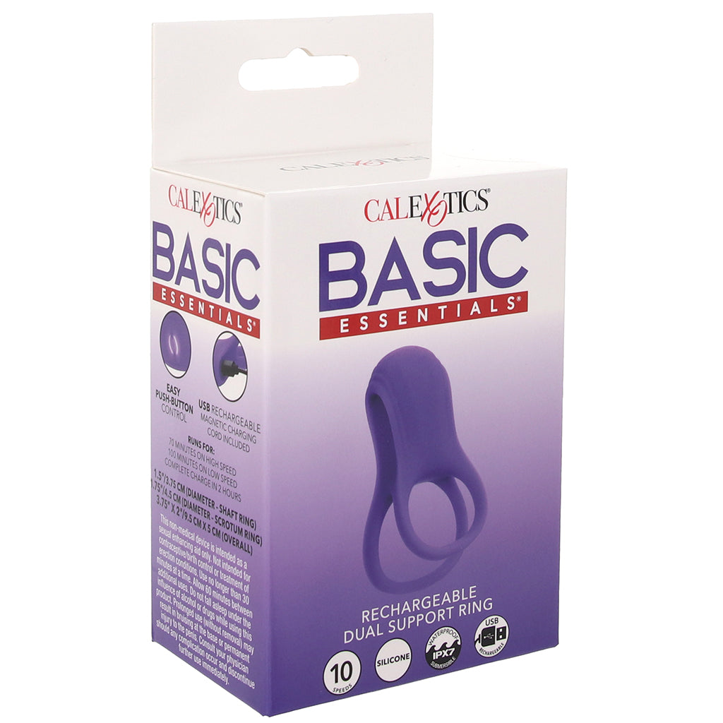 CalExotics Basic Essentials Dual Support Vibrating Cock Ring - Vibrators - HoneyHugs Canada (View 9)