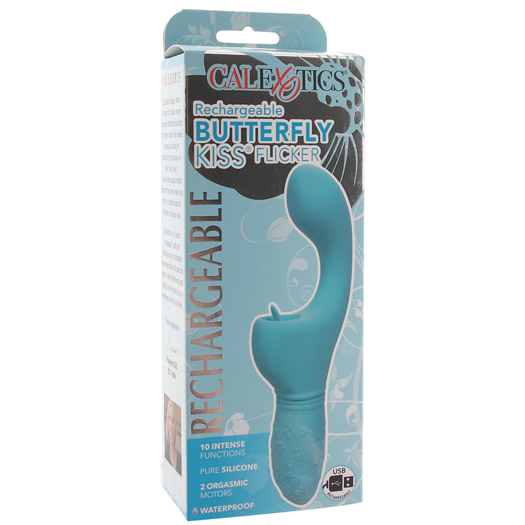 Rechargeable Butterfly Kiss Flicker Vibrator in Blue
