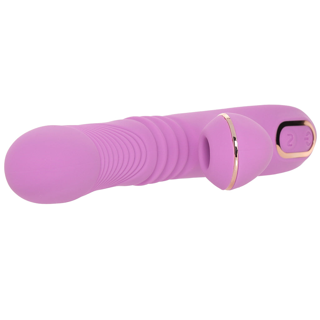 XR Brands Shegasm Pro-Thrust Suction Rabbit in Pink - Vibrators - HoneyHugs Canada (View 6)
