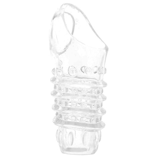 Luxury Textured Penis Sheath in Clear TPE - Heighten Sensation & Extend Pleasure