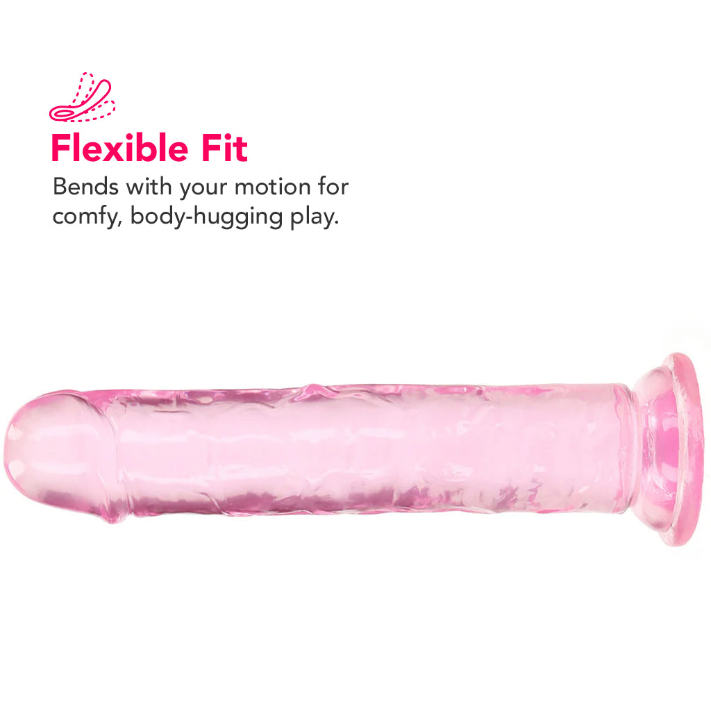 RealRock Crystal Clear Jelly 7 Inch Dildo in Pink
