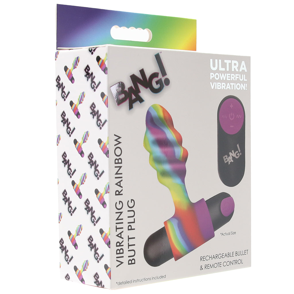 Bang! Bang! Vibrating Rainbow Butt Plug with Remote - Vibrators - HoneyHugs Canada (View 6)