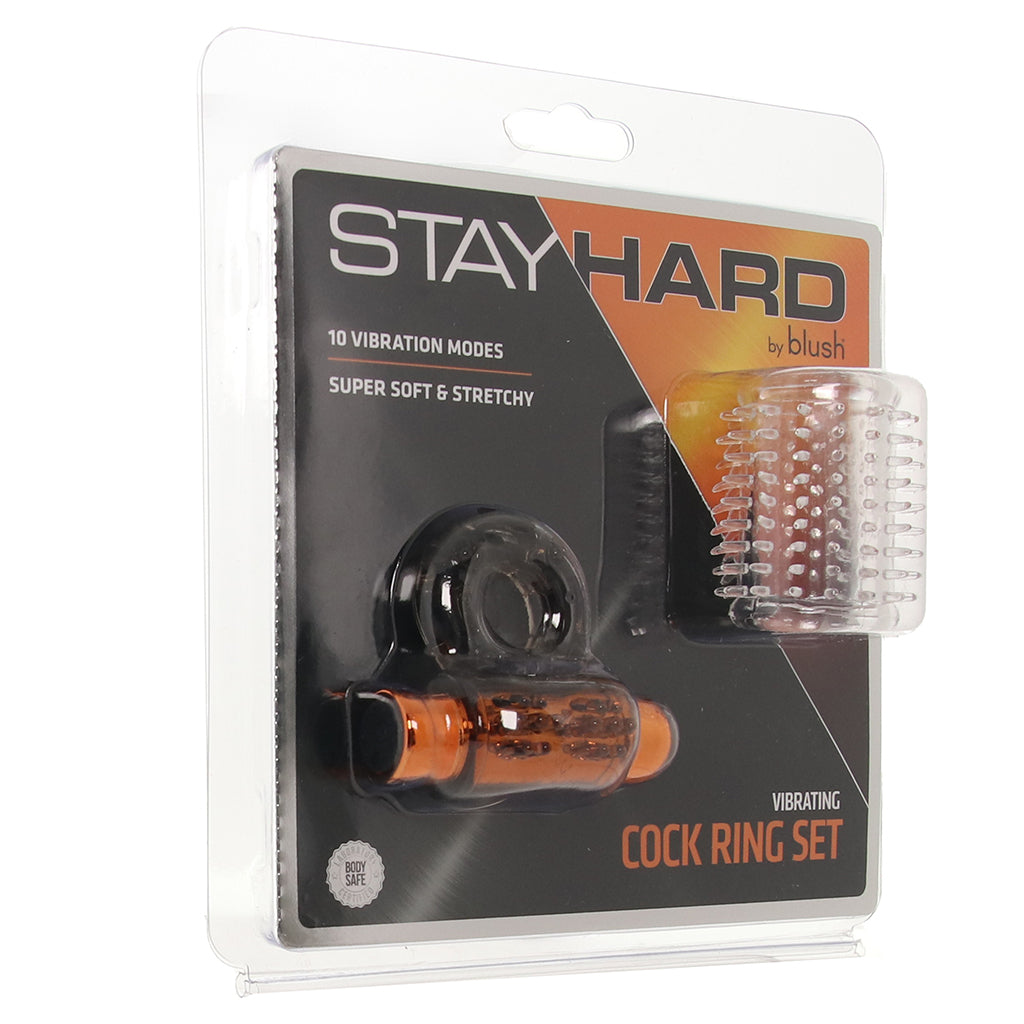 Stay Hard Double Flower Vibrating Cock Ring Set