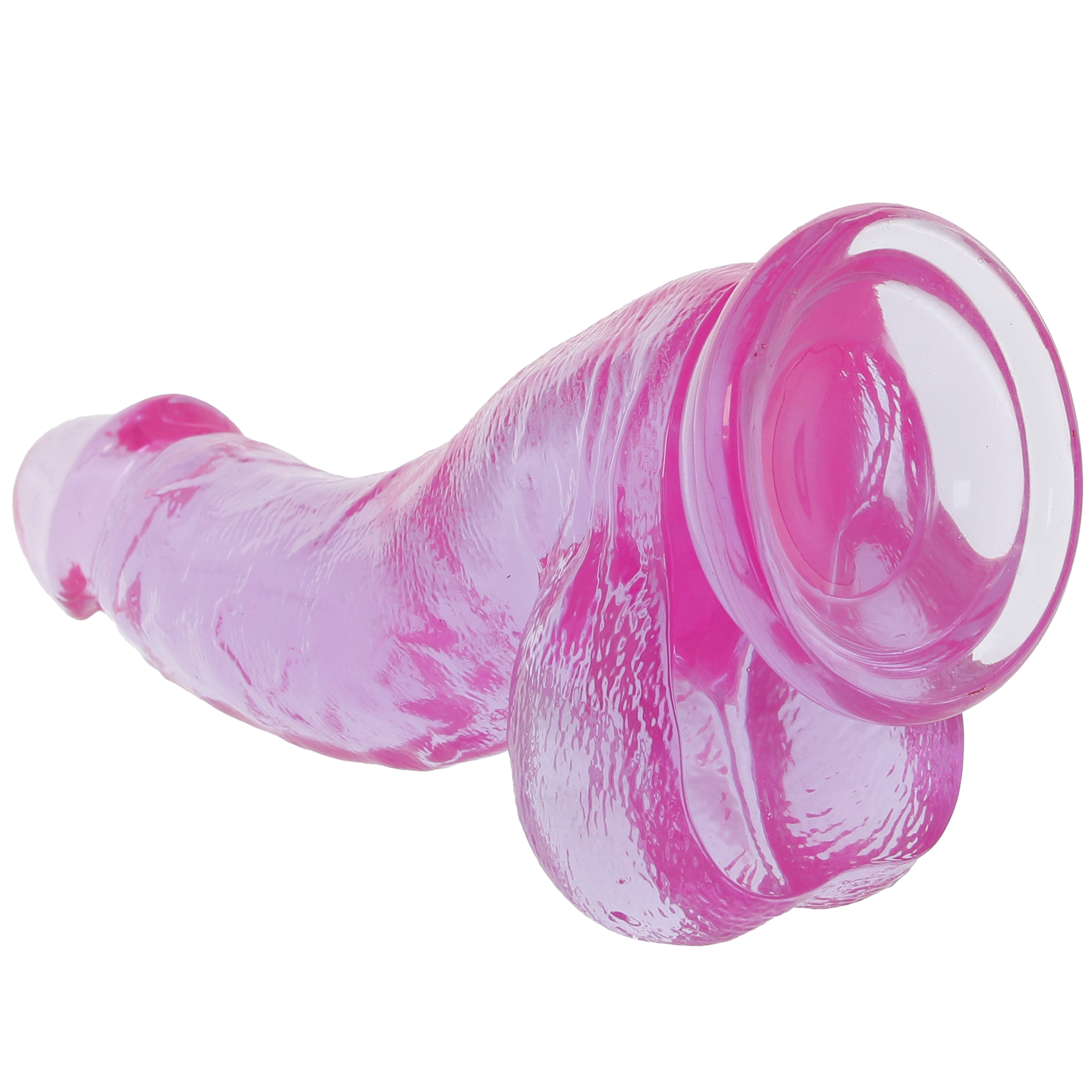 Crystal Jellies 7 Inch Curved Ballsy Dildo in Purple