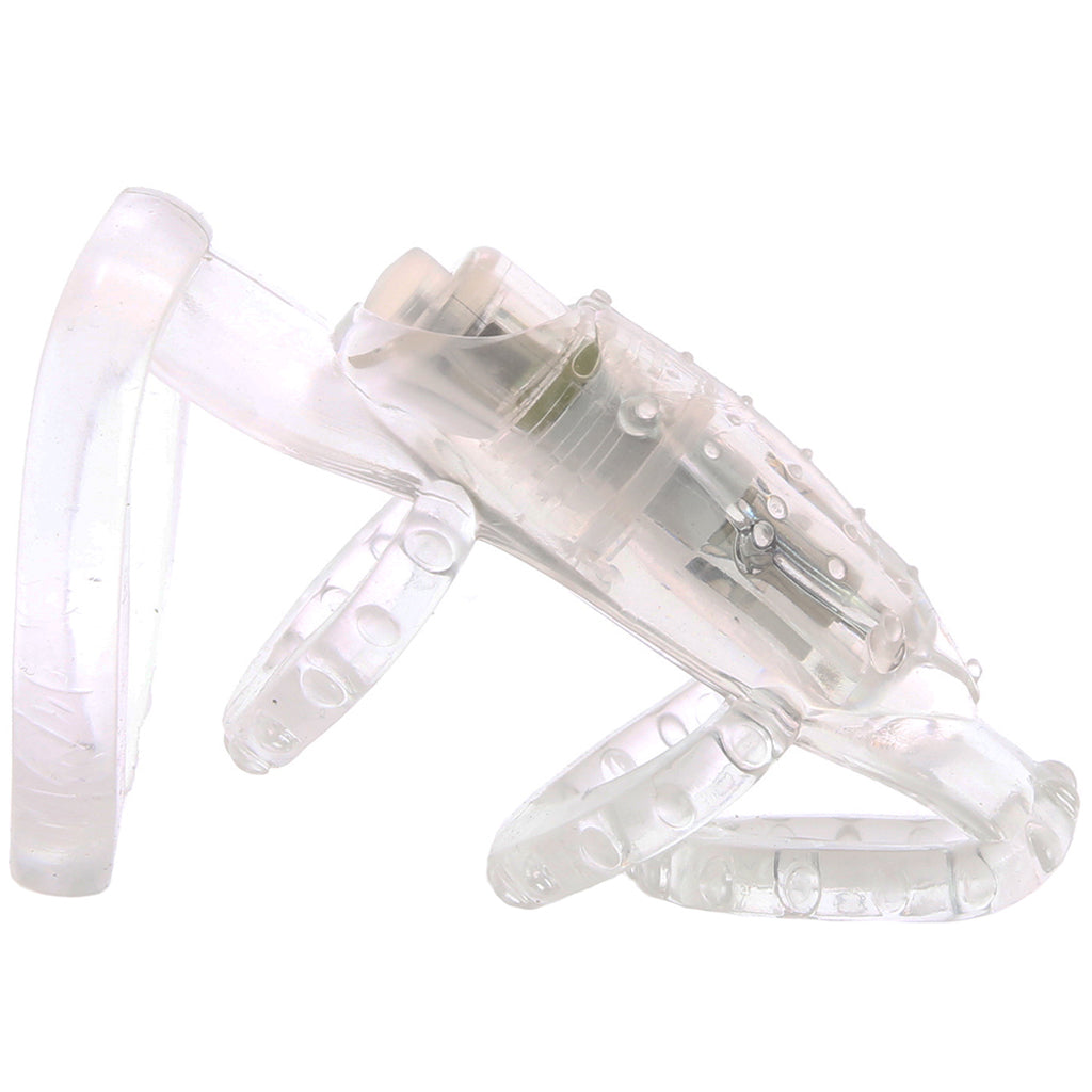 Dr. Love's Dr. Love's Zinger Vibrating Cock Cage in Clear - Vibrators - HoneyHugs Canada (View 3)