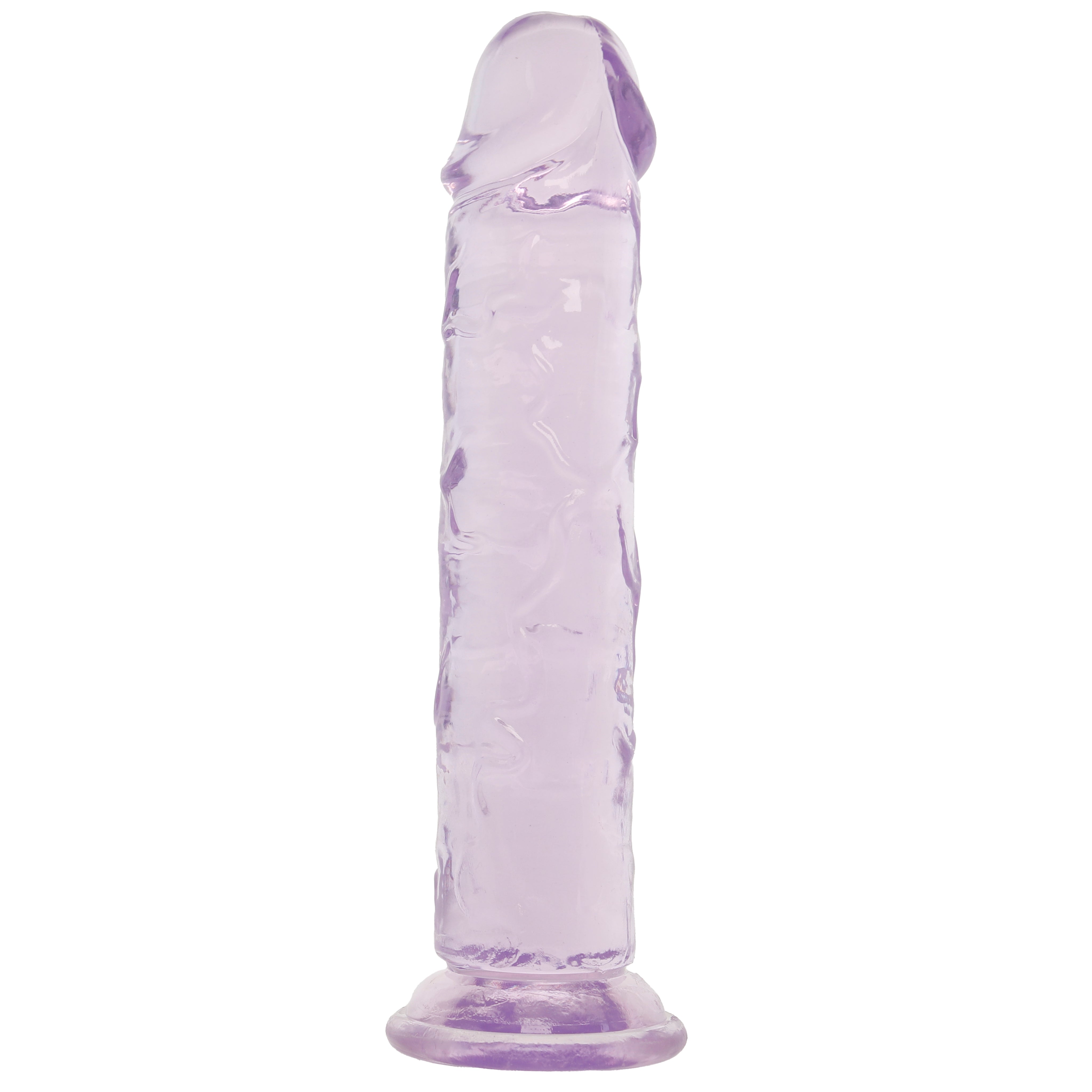RealRock Crystal Clear 5 Inch Jelly Dildo in Purple
