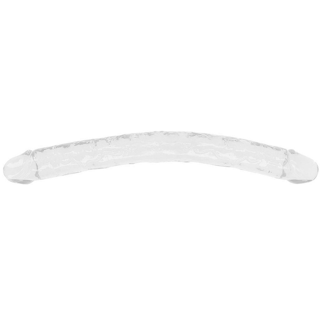 RealRock Crystal Jelly 18 Inch Double Dildo in Clear