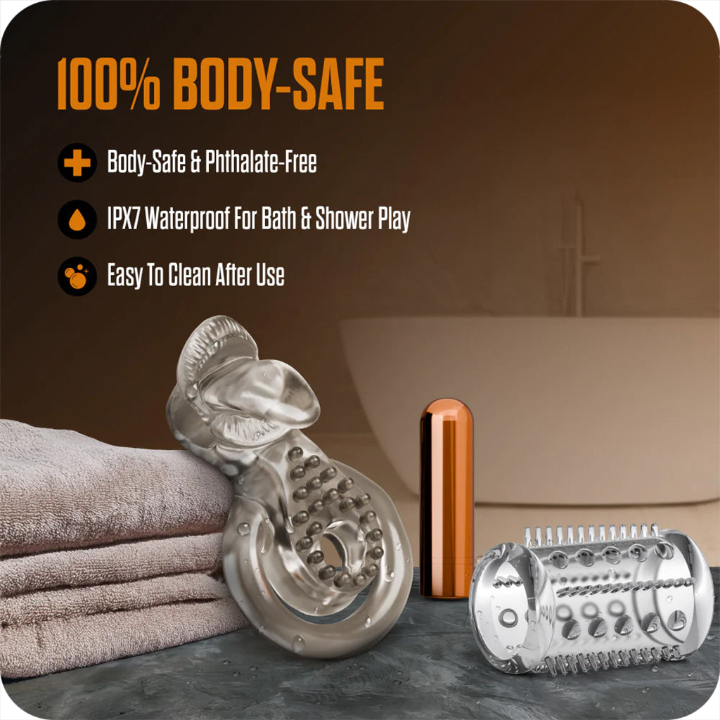 Stay Hard Monster Vibrating Cock Ring Set