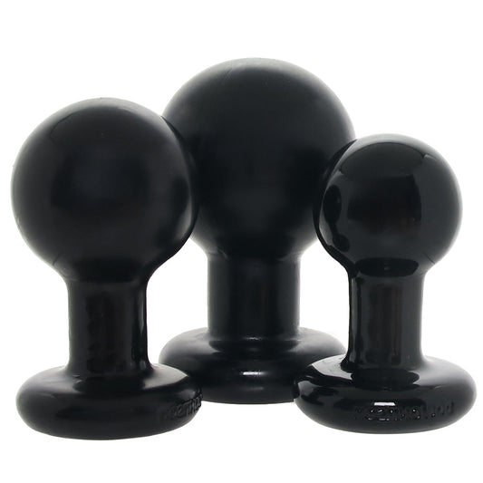 The Classic Round 3 Piece Butt Plug Set in Black