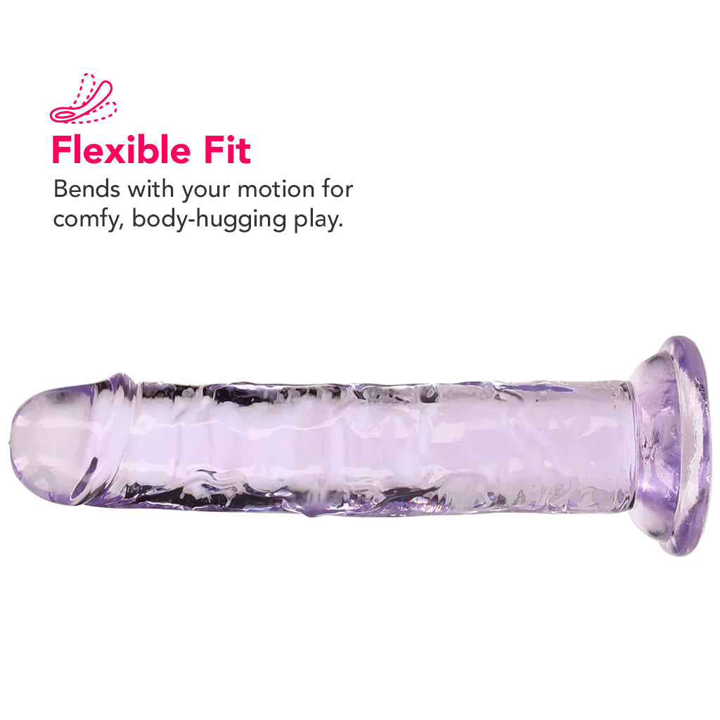 RealRock Crystal Clear Jelly 6 Inch Dildo in Purple