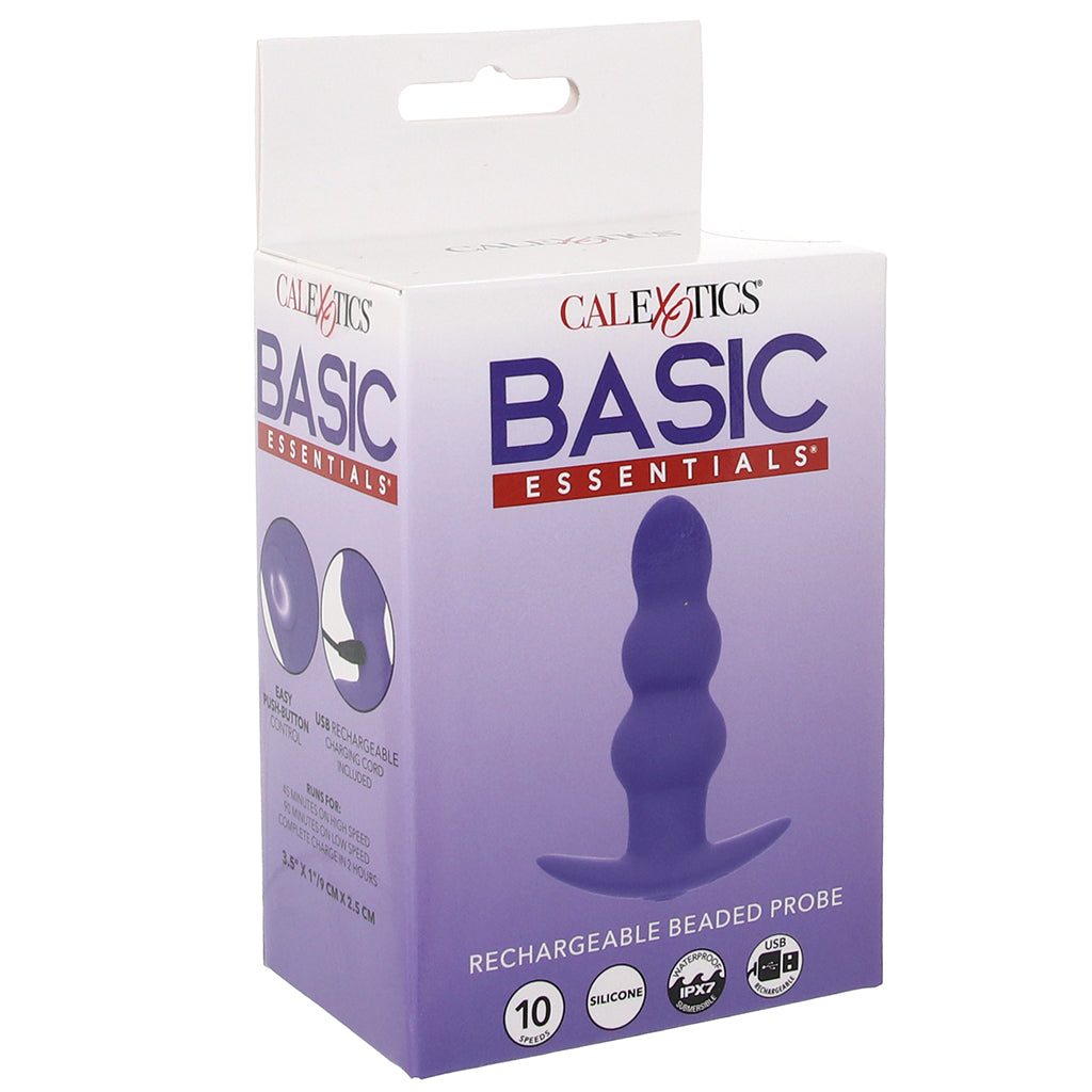 Basic Essentials Vibrating Beaded Anal Probe