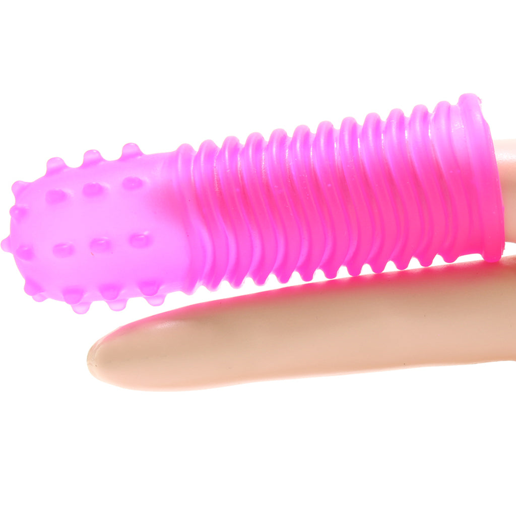 CalExotics Pink Silicone Finger Tickler: Elevate Intimate Play with Textured Sensation
