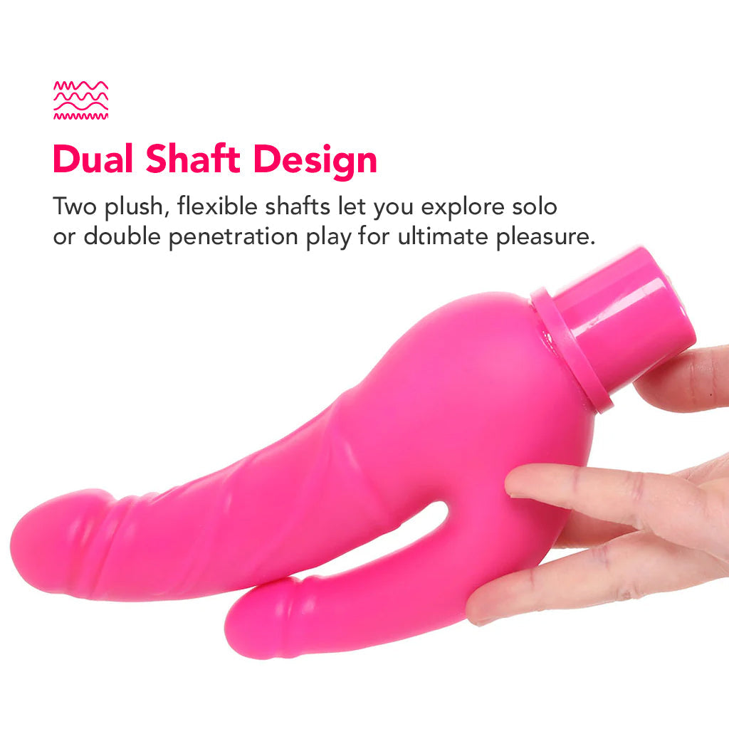 Power Stud Rechargeable Over & Under Vibe in Pink