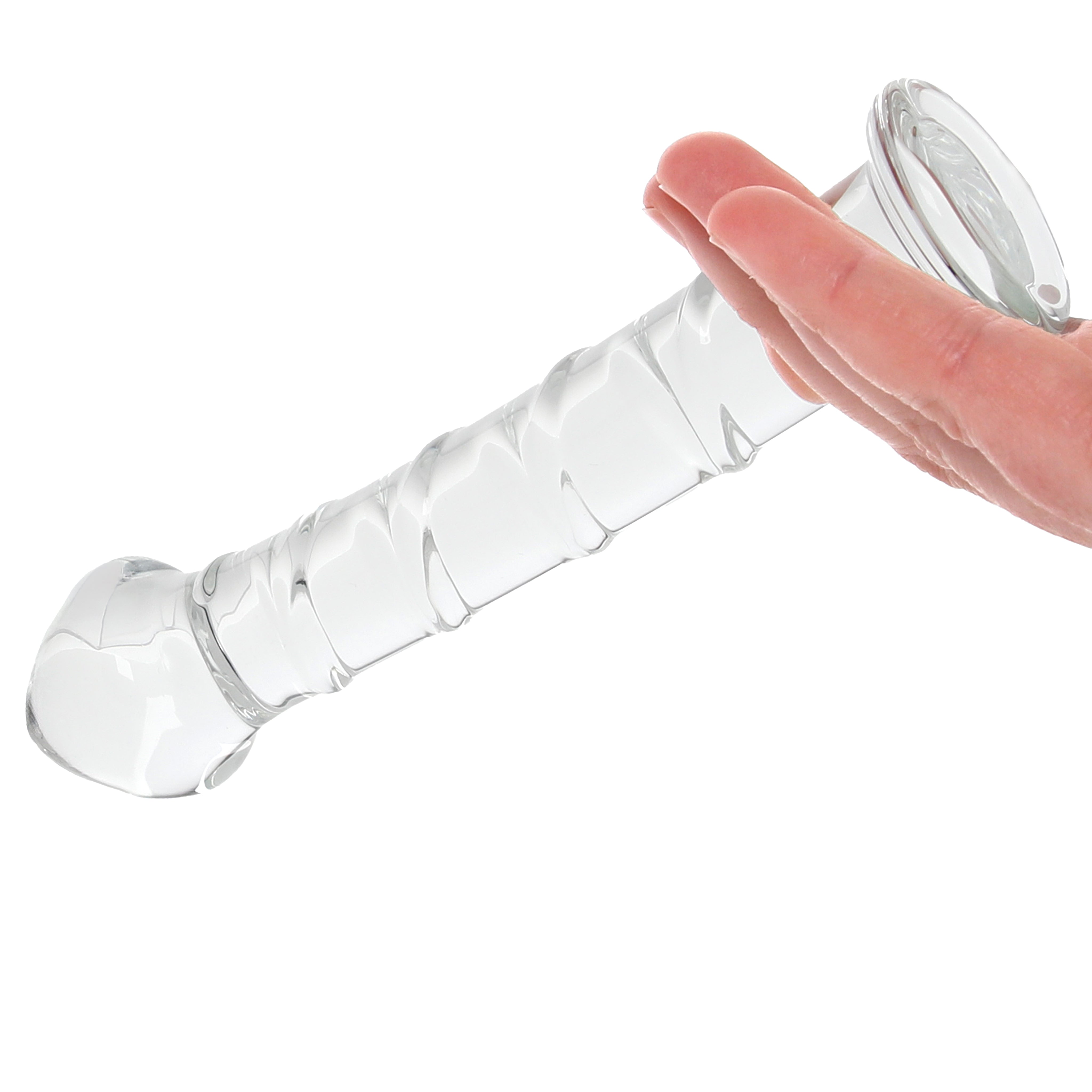 Clarity Seraphic Spiral Textured Glass Dildo