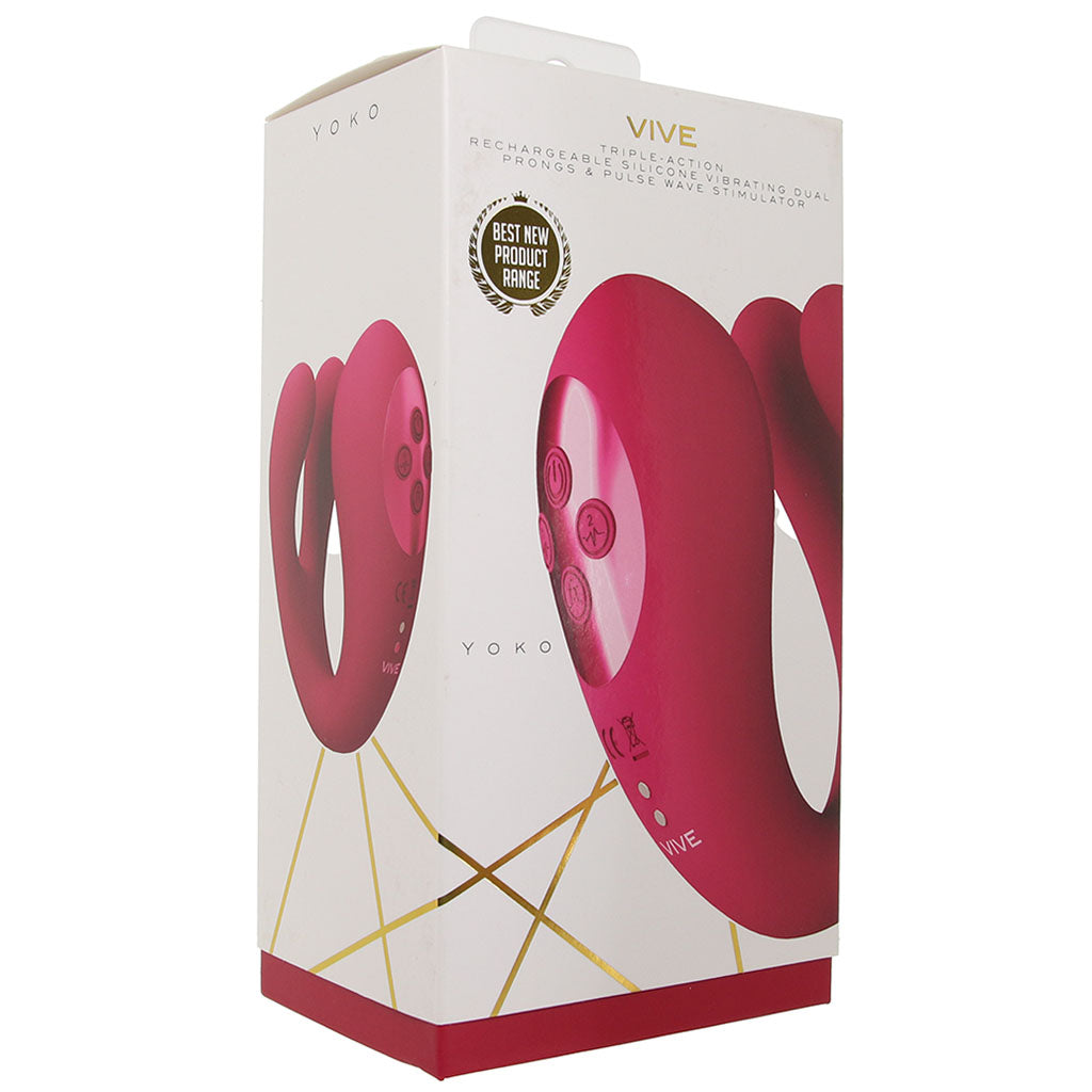 Vive Yoko Triple-Action Dual Prong Vibe in Pink