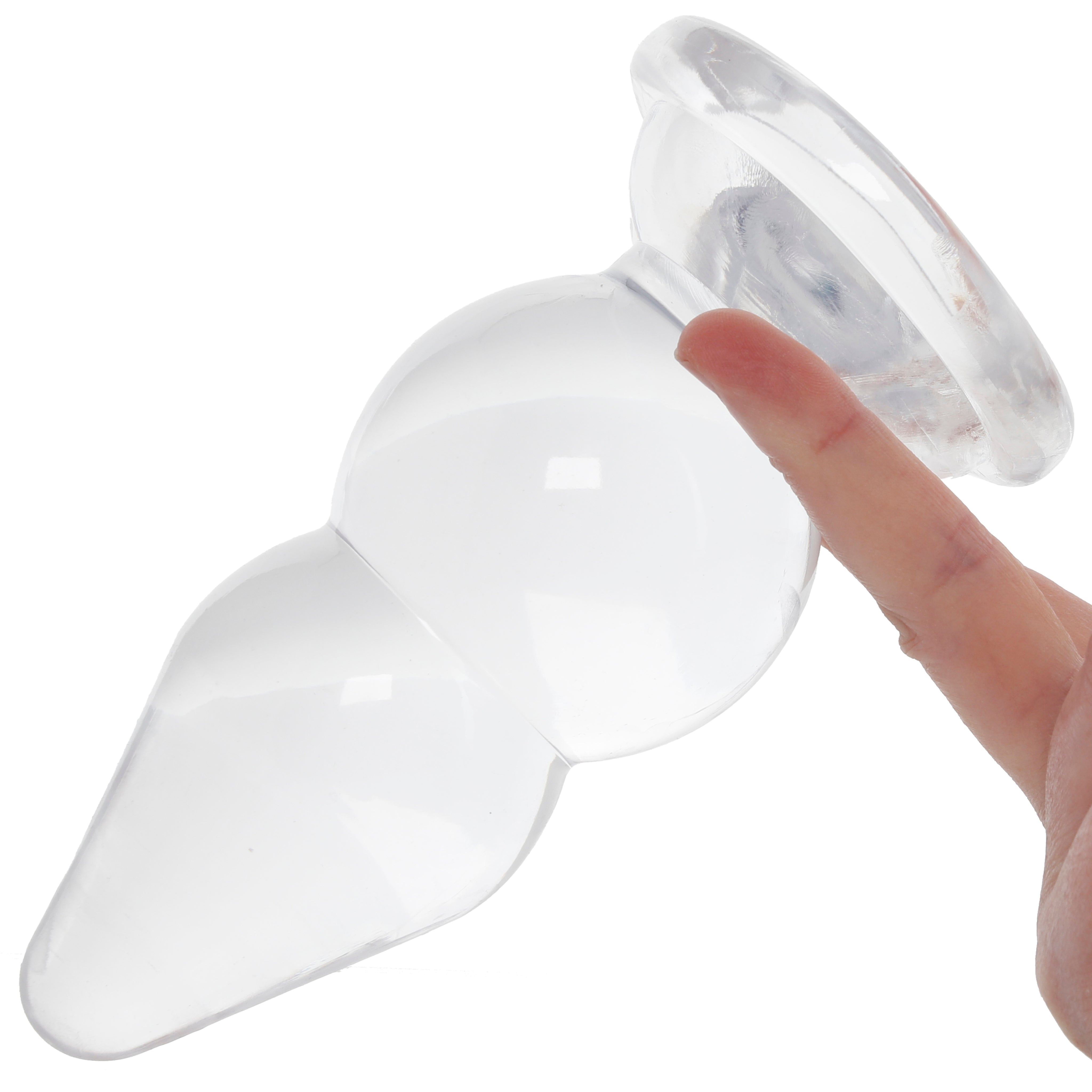 Crystal Jellies 6 Inch Double Pop Butt Plug in Clear