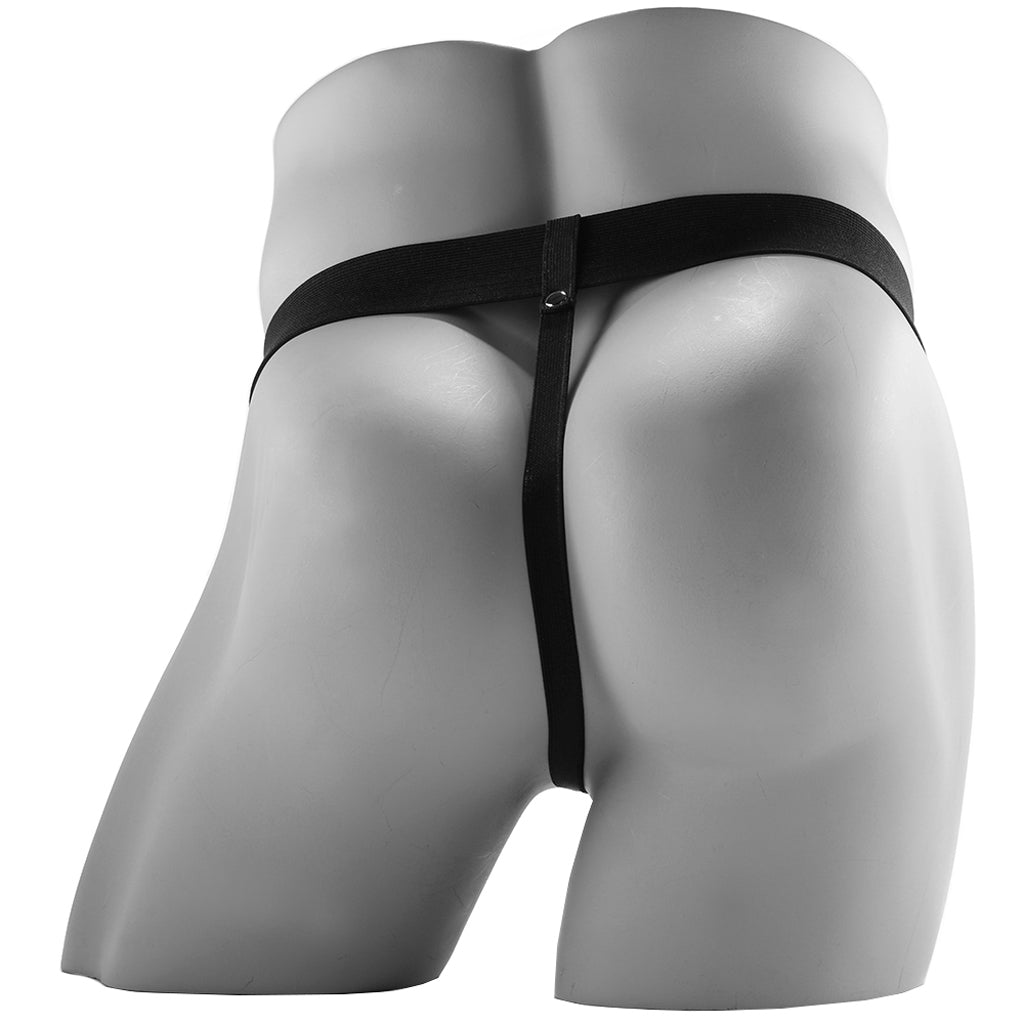 Fetish Fantasy Series 11 Inch Hollow Vibrating Strap-On with Balls in Vanilla - Vibrators - HoneyHugs Canada (View 5)